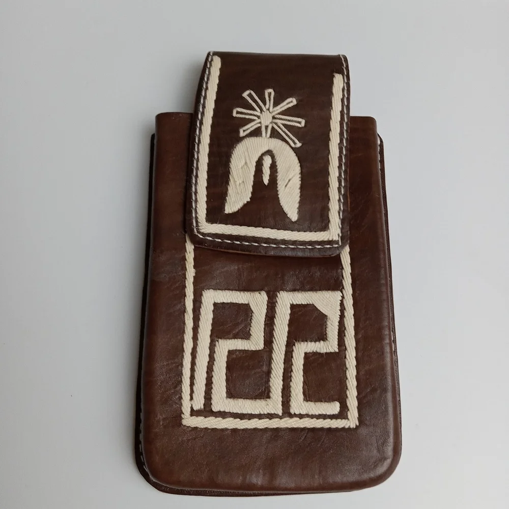 WESTERN LEATHER CELL PHONE CASE, FUNDA VAQUERA DE CUERO‎ COWBOY RODEO PHONE CASE
